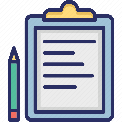 Clipboard, document, notes, pencil, writing icon - Download on Iconfinder
