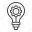 bulb, business, cog, cogwheel, development, idea, light 
