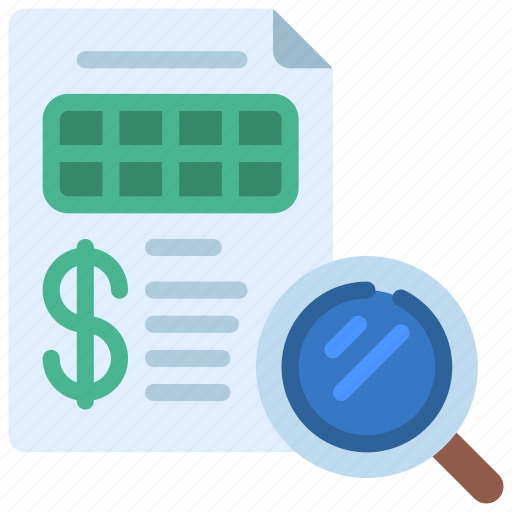 Financial, audit, search, finances icon - Download on Iconfinder
