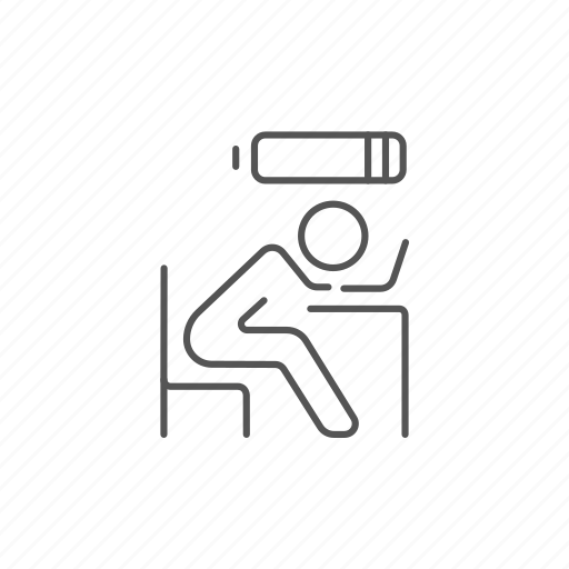 Battery, businessman, low, power, recharge, sick, tired icon - Download on Iconfinder