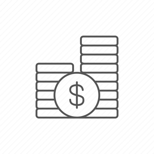 Coins, currency, dollar, investment, money, profit, treasure icon - Download on Iconfinder
