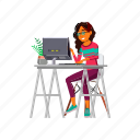 woman, latin, writing, email, people, computer, person