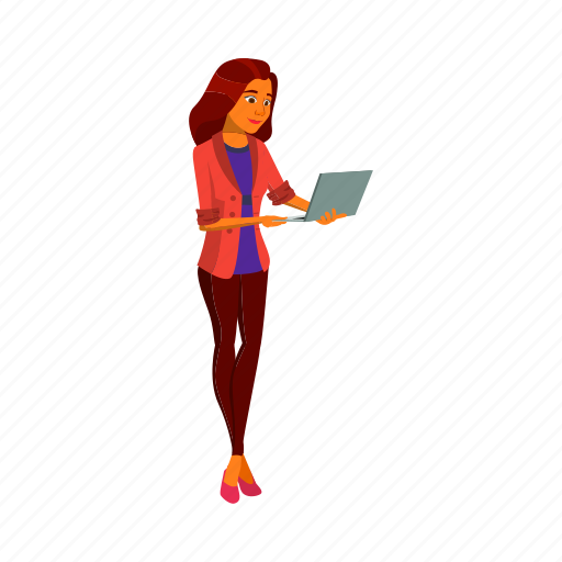 Woman, stylish, young, checking, message, portable, people icon - Download on Iconfinder