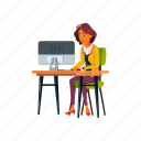 woman, latin, checking, email, computer, people, person