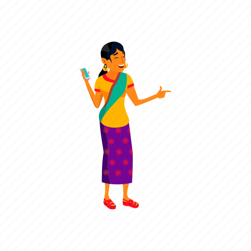 Woman, happy, indian, listening, music, people, smartphone icon - Download on Iconfinder