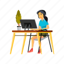 woman, asian, developing, application, computer, people, person