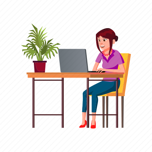Woman, young, chatting, client, laptop, people, electronic icon - Download on Iconfinder
