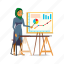 woman, arabian, presenting, financial, diagram, people, office 