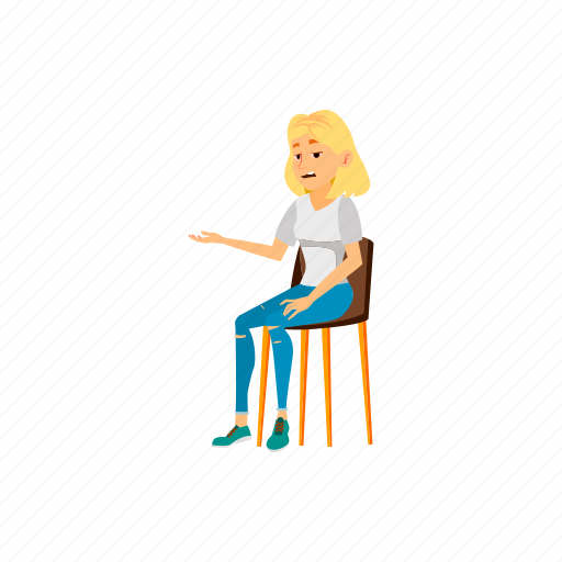 Woman, blond, hair, people, boring, person, conference icon - Download on Iconfinder