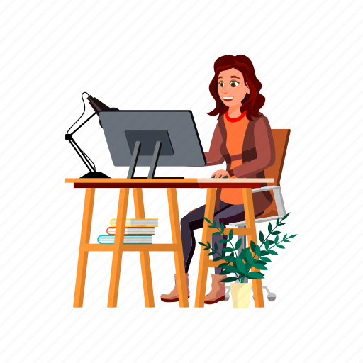 Woman, attractive, young, computer, searching, information, people icon - Download on Iconfinder