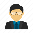 avatar, business, businessman, glasses, smart, suit