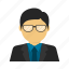 avatar, business, businessman, glasses, smart, suit 