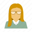 avatar, business, glasses, secretary, businesswoman
