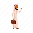 man, arabic, businessman, suitcase, tells, interesting, people