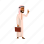 man, arabic, businessman, suitcase, tells, interesting, people 