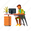 man, cheerful, browsing, computer, people, person, businessman 