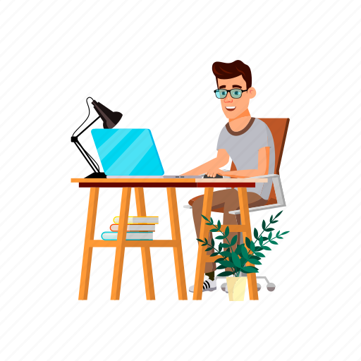 Man, young, student, education, remote, computer, people icon - Download on Iconfinder