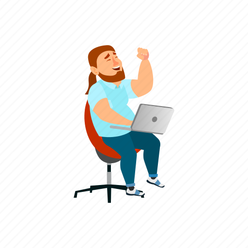 Man, overweight, watching, tv, show, online, people icon - Download on Iconfinder