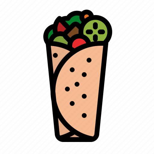 Kabab, roll, meat, fast, food icon - Download on Iconfinder