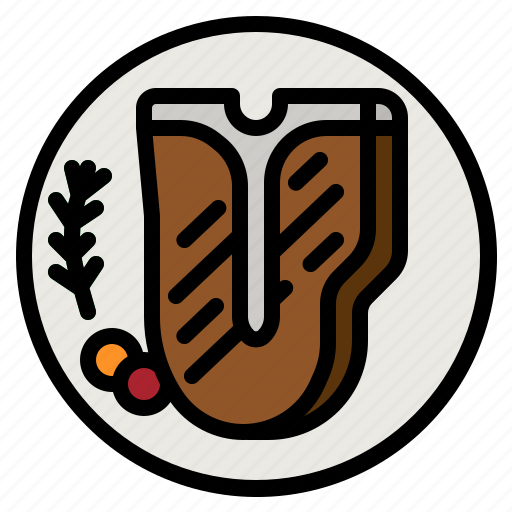 Meat, t, bone, grilled, steak icon - Download on Iconfinder
