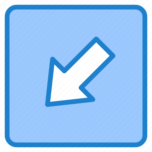 Bottom, left, arrow, direction, button, pointer icon - Download on Iconfinder