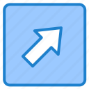 top, right, arrow, direction, button, pointer
