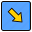 bottom, right, arrow, direction, button, pointer 