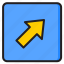 top, right, arrow, direction, button, pointer 