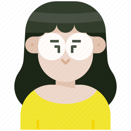 Avatar, female, glasses, long hair, profile, user, woman icon - Download on Iconfinder