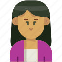 avatar, female, girl, long hair, profile, user, woman