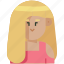 avatar, female, long hair, profile, user, woman 