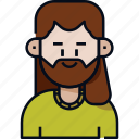 avatar, long hair, male, man, profile, user