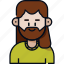 avatar, long hair, male, man, profile, user 