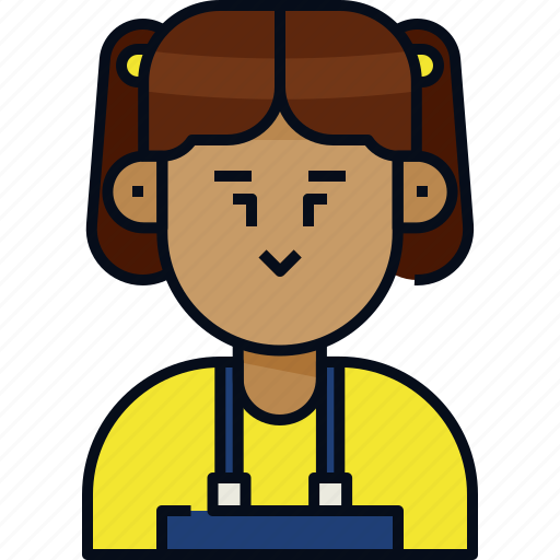 Avatar, female, girl, profile, tied hair, user, woman icon - Download on Iconfinder