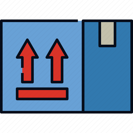 Box, cargo, package, parcel, side up, this side up, warning icon - Download on Iconfinder