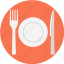 cutlery, fork, knife, plate, tableware 