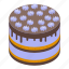 baked, cake, isometric 