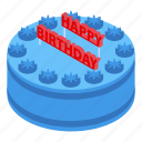 birthday, sweet, cake, isometric