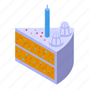 sweet, cake, slice, isometric