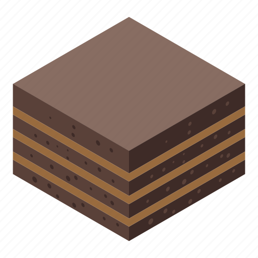 Chocolate, cake, isometric icon - Download on Iconfinder