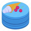 party, cake, isometric