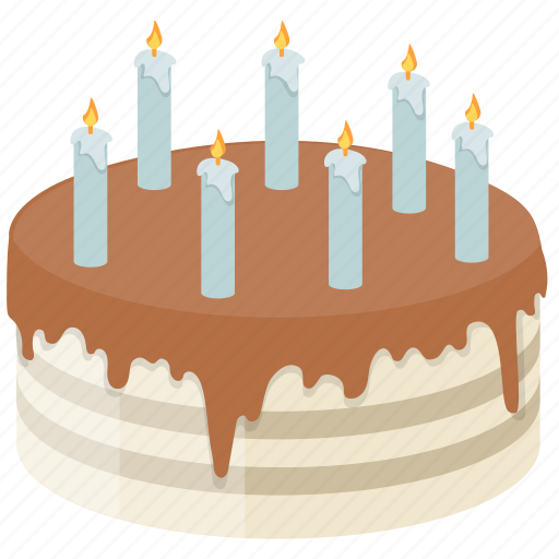 Birthday cake, black forest cake, candles cake, dessert, sweet food icon - Download on Iconfinder