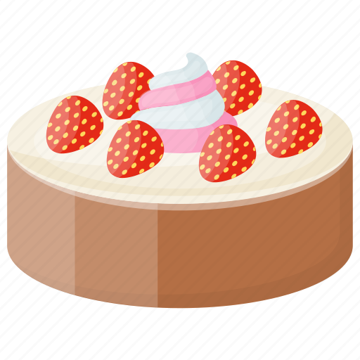 Baked, dessert cake, gastronomy, strawberry cake, strawberry chocolate cake icon - Download on Iconfinder