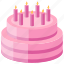 anniversary cake, bakery food, candles cake, layer cake, strawberry cake 