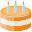 birthday cake, buttercream cake, candles cake, dessert, sweet food 