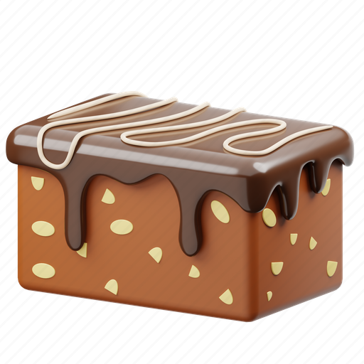 Brownies, brownies cake, cake, chocolate, sweet, food, cream 3D illustration - Download on Iconfinder