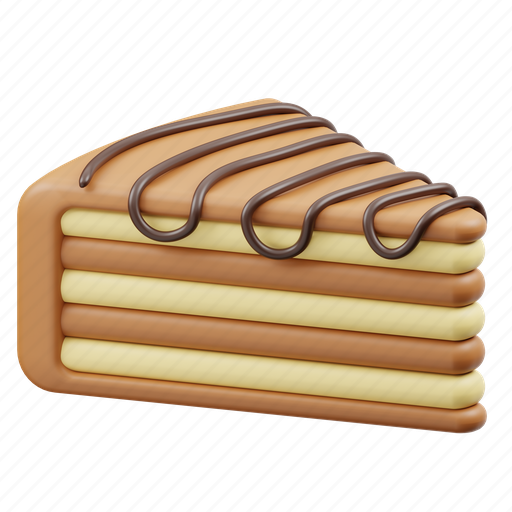 Napoleon, cake, food, sweet, dessert, napoleon cake, bakery 3D illustration - Download on Iconfinder