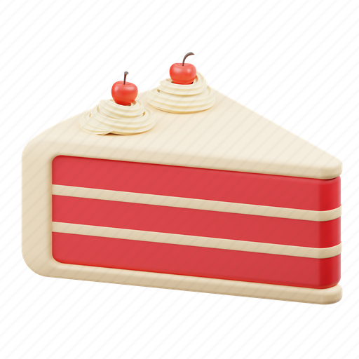 Red, velvet, red valvet, cake, food, dessert, sweet 3D illustration - Download on Iconfinder