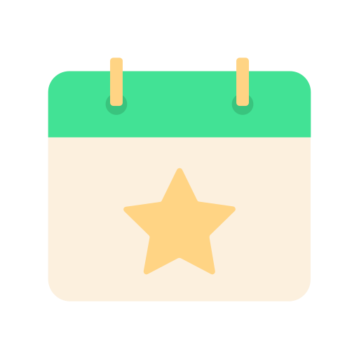 Calendar, star, date, schedule, event, time, watch icon - Free download