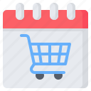 shopping, time, day, schedule, calendar, cart, shop